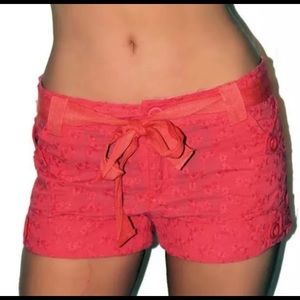 Coral button pockets short shorts m new